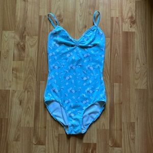 Floral pinch front eleve leotard
